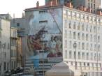  fresque géante sur un immeuble, quartier de la cathédrale